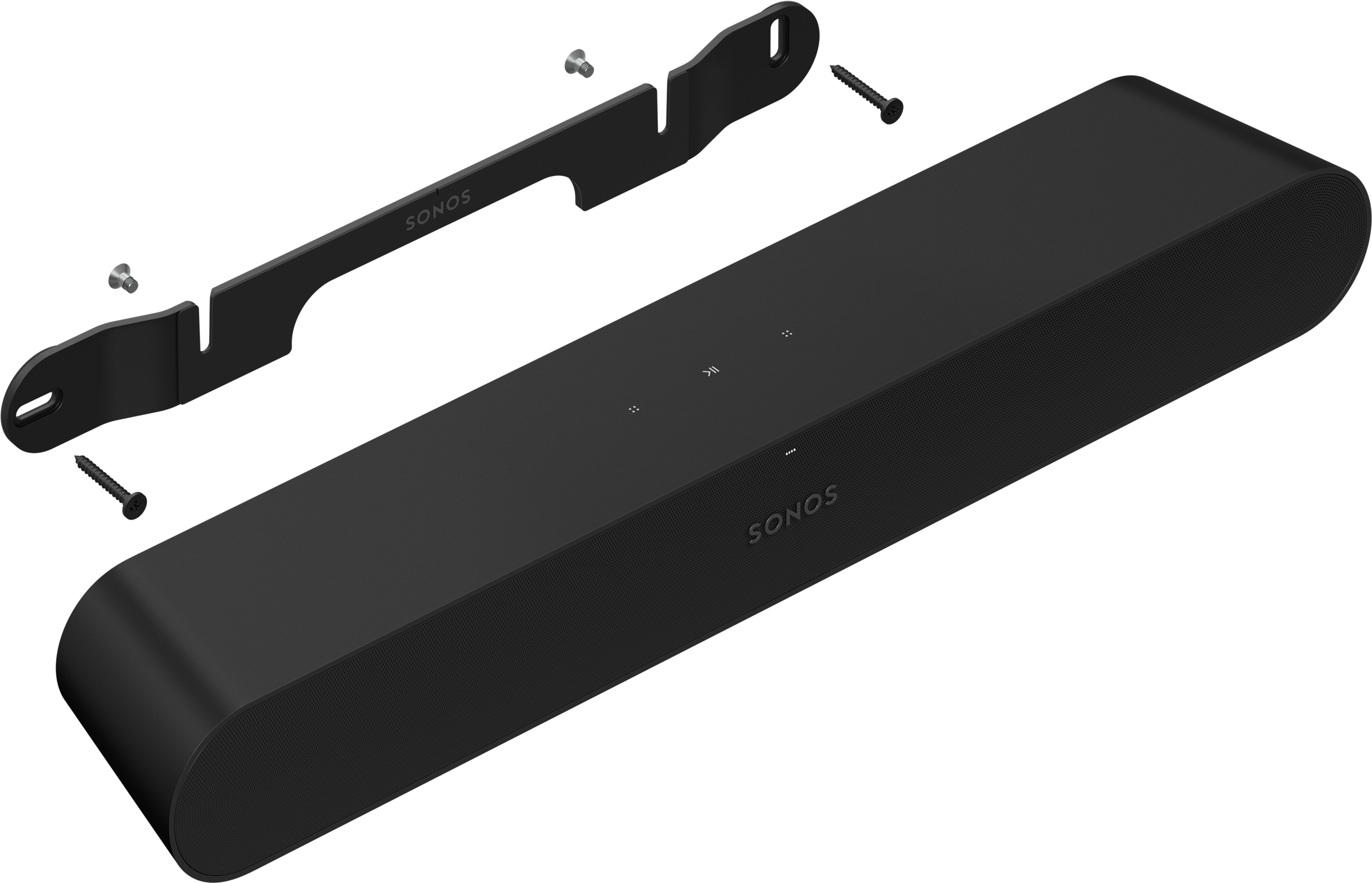 Fixation murale avec Sonos Ray noire - profil