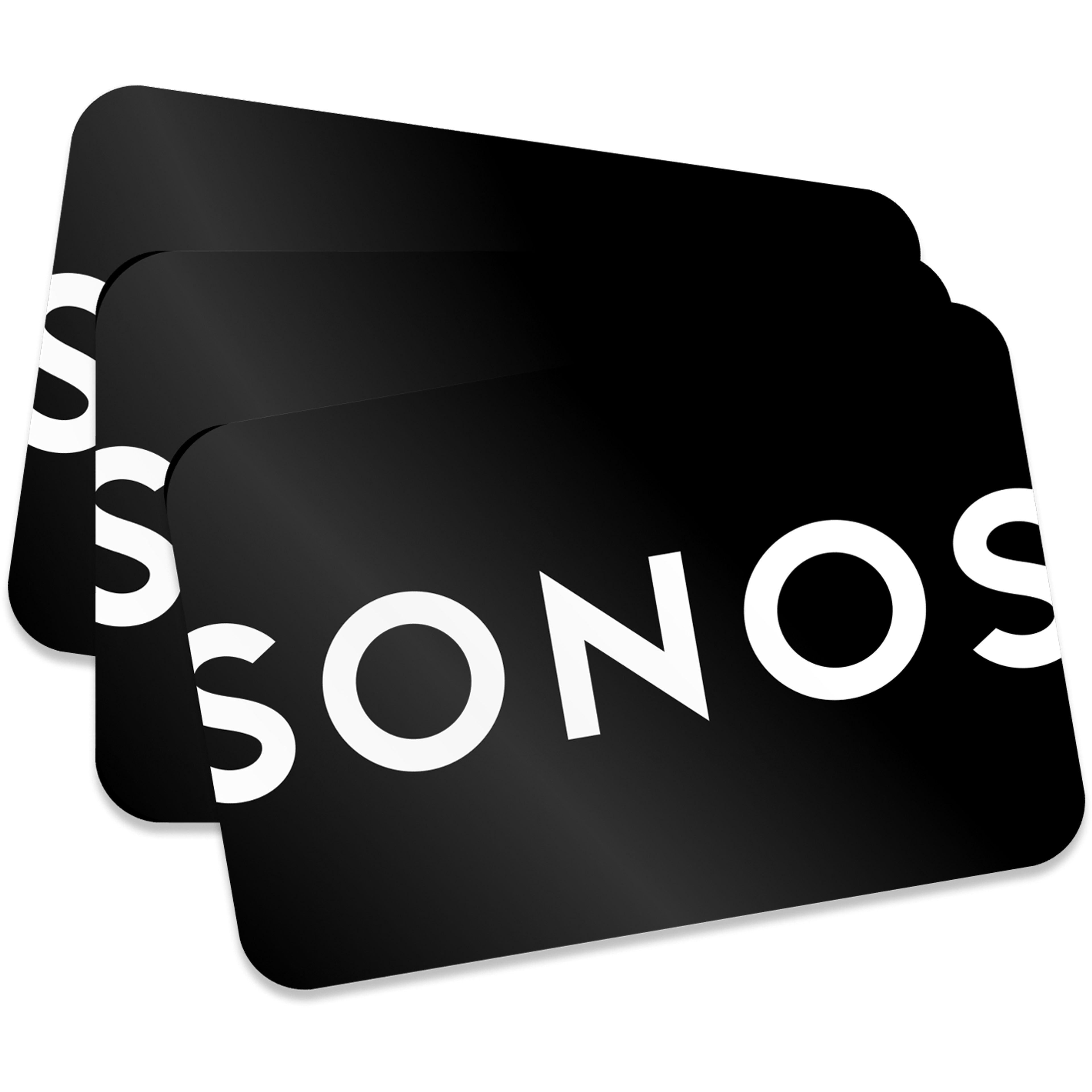 Una pila de tarjetas de regalo Sonos